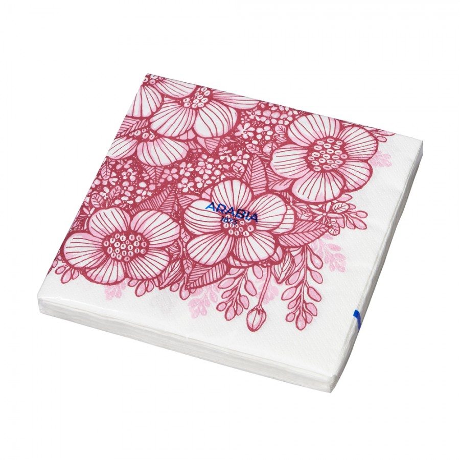 Салфетки бумажные Huvila red 33x33 см, 20 шт